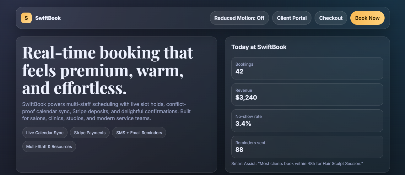 SwiftBook screenshot